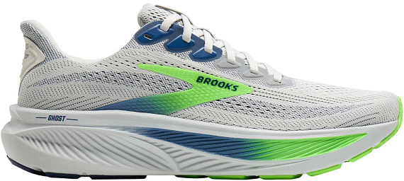 Кроссовки мужские Brooks Ghost 17 Oyster/Beacon Blue/Gecko - Фото 1 большая