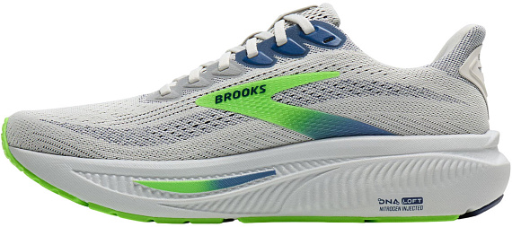 Кроссовки мужские Brooks Ghost 17 Oyster/Beacon Blue/Gecko - Фото 4 большая