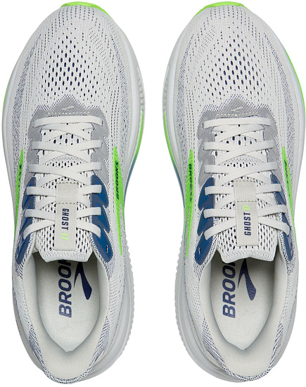 Кроссовки мужские Brooks Ghost 17 Oyster/Beacon Blue/Gecko - Фото 5 большая