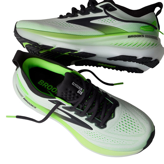 Кроссовки мужские Brooks Glycerin Gts 23 White/Phantom/Green Gecko - Фото 7 большая