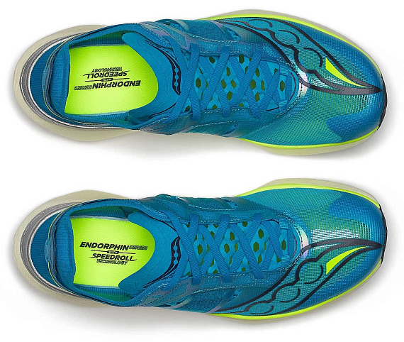 Кроссовки мужские Saucony Endorphin Elite Viziblue/Citron - Фото 4 большая
