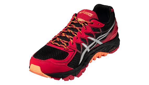 Кроссовки мужские ASICS GEL-FujiTrabuco 4 красный/серебристый/черный - Фото 3 большая
