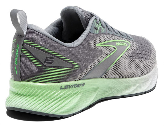 Кроссовки мужские Brooks Levitate 6 Primer Grey/Neon Green - Фото 4 большая