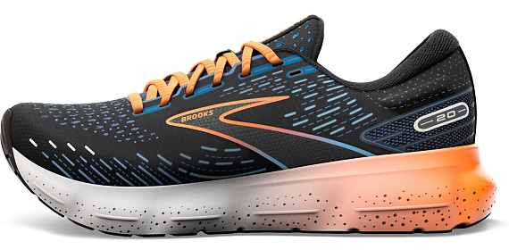 Кроссовки мужские Brooks Glycerin 20 Black/Classic Blue/Orange - Фото 2 большая