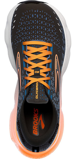 Кроссовки мужские Brooks Glycerin 20 Black/Classic Blue/Orange - Фото 5 большая