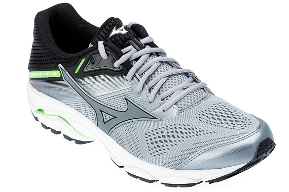 Кроссовки мужские Mizuno Wave Inspire 15 сер/сер/зел - Фото 4 большая