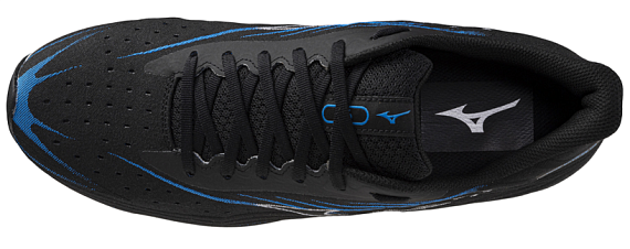 Кроссовки мужские Mizuno Wave Skyrise 6 Black/White/Blue Pace - Фото 5 большая
