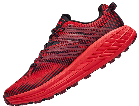 Кроссовки мужские Hoka Speedgoat 4 Cordovan/High Risk Red - Фото 4 большая