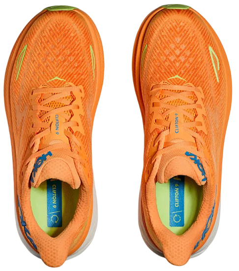 Кроссовки мужские Hoka Clifton 9 Solar Flare/Lettuce - Фото 3 большая