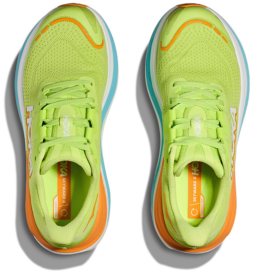 Кроссовки мужские Hoka Skyward X Лайм/Оранжевый/Голубой - Фото 7 большая