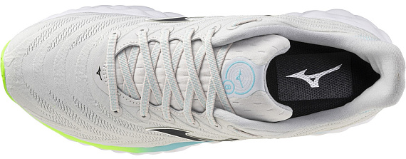 Кроссовки Mizuno Wave Sky 8 Nimbus Cloud/Black/Green Gecko - Фото 4 большая