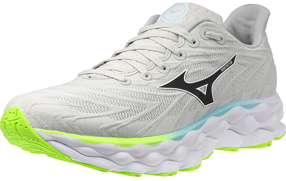 Кроссовки Mizuno Wave Sky 8 Nimbus Cloud/Black/Green Gecko - Фото 6 большая