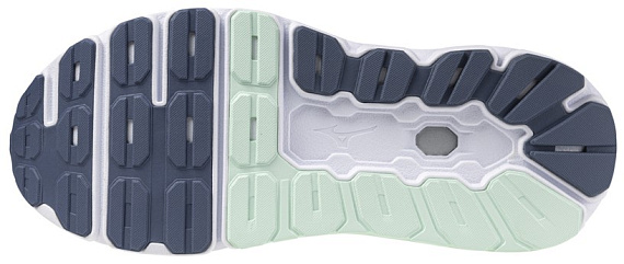 Кроссовки мужские Mizuno Wave Horizon 8 PearlBlue/VintageIndigo/NeoMin - Фото 2 большая
