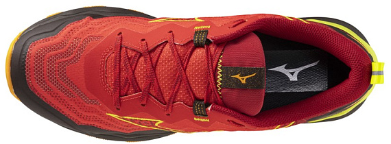 Кроссовки мужские Mizuno Wave Daichi 9 HighRiskRed/EvePrimrose/BMarig - Фото 4 большая