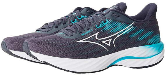 Кроссовки мужские Mizuno Wave Inspire 21 Odyssey Gray/White/Capri Breez - Фото 3 большая
