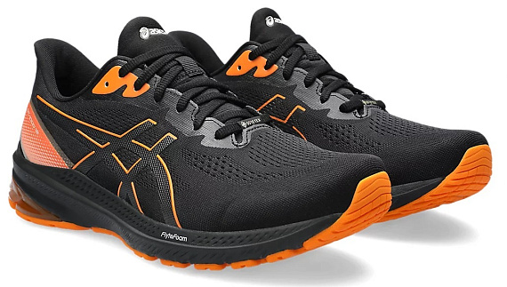 Кроссовки мужские ASICS GT-1000 12 Gtx Black/Bright Orange - Фото 2 большая
