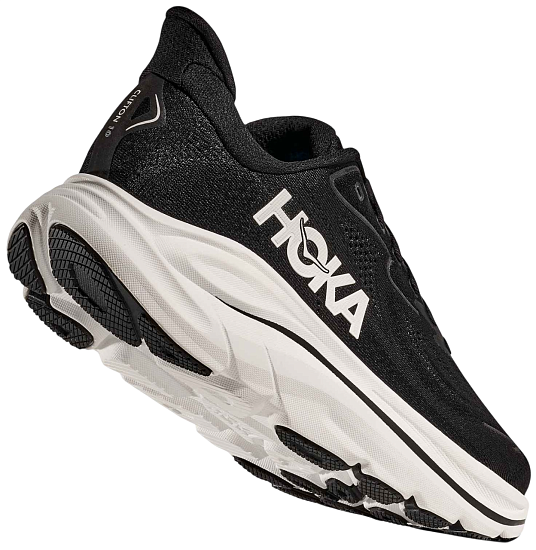 Кроссовки мужские Hoka Clifton 10 Wide Black/White - Фото 3 большая