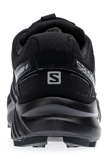 Кроссовки мужские Salomon Speedcross 4 Black/Black Metallic - Фото 5 большая