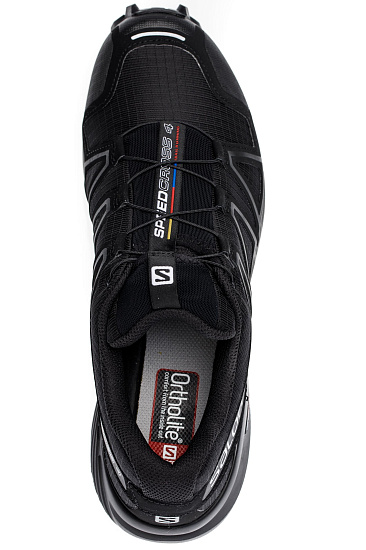 Кроссовки мужские Salomon Speedcross 4 Black/Black Metallic - Фото 6 большая