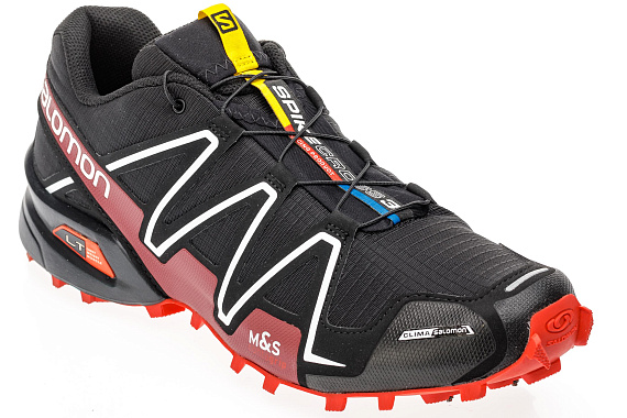 Кроссовки мужские Salomon Spikecross 3 CS Black/Radiant Red/White - Фото 5 большая