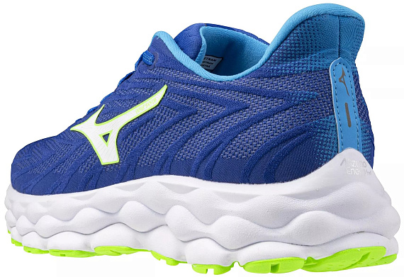 Кроссовки Mizuno Wave Sky 8 Reflex Blue C/White/Green Geck - Фото 4 большая