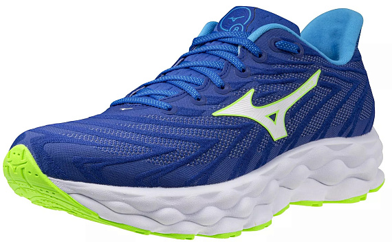 Кроссовки Mizuno Wave Sky 8 Reflex Blue C/White/Green Geck - Фото 5 большая