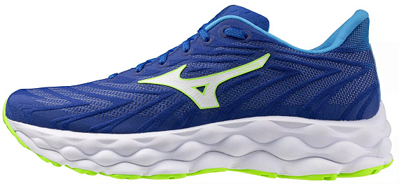 Кроссовки Mizuno Wave Sky 8 Reflex Blue C/White/Green Geck - Фото 9 большая