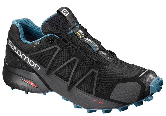 Кроссовки Salomon Speedcross 4 GTX Nocturne 2 Black/Black/Mallard Blue - Фото 1 большая