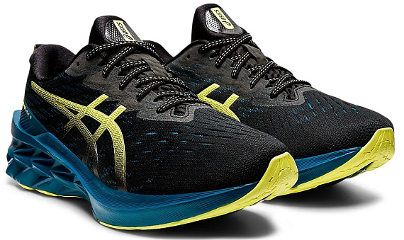 Кроссовки мужские ASICS Novablast 2 Black/Glow Yellow - Фото 2 большая