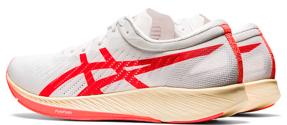 Кроссовки мужские ASICS Metaracer White/Sunrise Red - Фото 3 большая