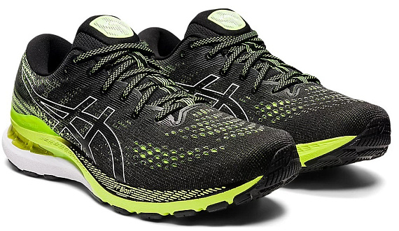 Кроссовки мужские ASICS Gel-Kayano 28 Black/Hazard Green - Фото 2 большая