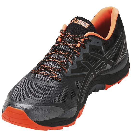 Кроссовки мужские ASICS GEL-FujiTrabuco 6 Carbon/Black/Hot Orange - Фото 3 большая