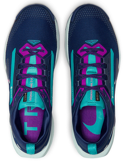 Кроссовки мужские Nike Reactx Pegasus Trail 5 Gtx Midnight Navy/Hyper Pink/Vivid Purple/Glacier Blue - Фото 2 большая