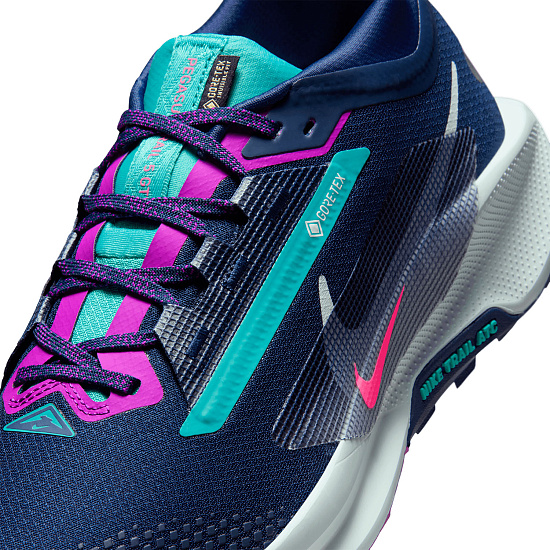 Кроссовки мужские Nike Reactx Pegasus Trail 5 Gtx Midnight Navy/Hyper Pink/Vivid Purple/Glacier Blue - Фото 7 большая