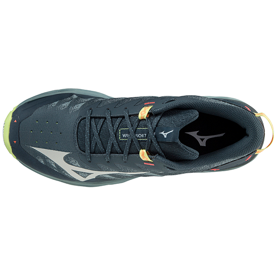 Кроссовки мужские Mizuno Wave Daichi 7 OrionB/MistyB/NeoLime - Фото 3 большая