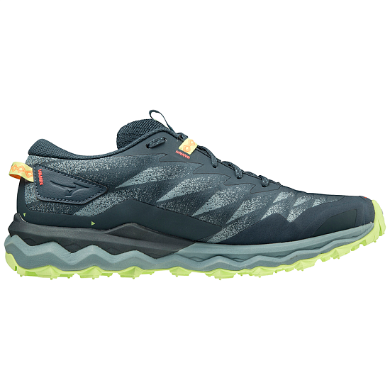 Кроссовки мужские Mizuno Wave Daichi 7 OrionB/MistyB/NeoLime - Фото 4 большая