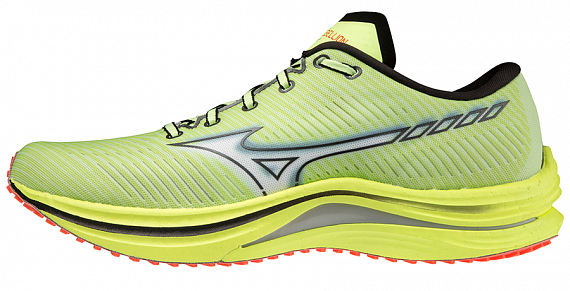 Кроссовки мужские Mizuno Wave Rebellion NeoLime/Wht/NeonFlame - Фото 1 большая