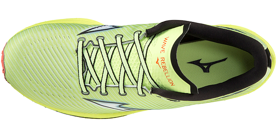 Кроссовки мужские Mizuno Wave Rebellion NeoLime/Wht/NeonFlame - Фото 4 большая