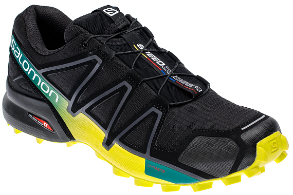 Кроссовки мужские Salomon Speedcross 4 Black/Everglade/Sulphur - Фото 4 большая