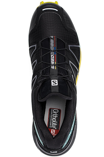 Кроссовки мужские Salomon Speedcross 4 Black/Everglade/Sulphur - Фото 6 большая