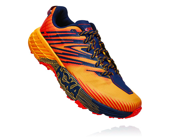 Кроссовки мужские Hoka Speedgoat 4 Gold Fusion/Black Iris - Фото 5 большая