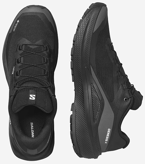 Кроссовки мужские Salomon Genesis 2 Gtx Black/Black - Фото 2 большая
