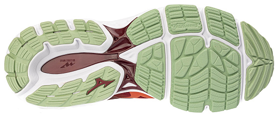 Кроссовки мужские Mizuno Wave Inspire 16 Бордо/Оранж/Капуст - Фото 2 большая