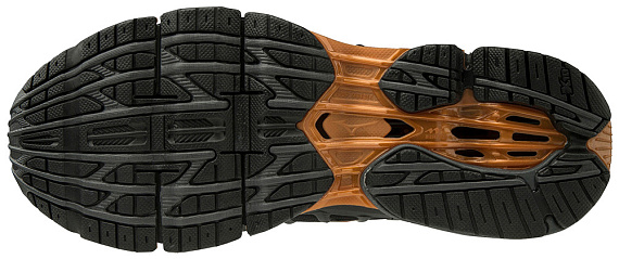 Кроссовки мужские Mizuno Wave Prophecy 9 Чер/Св.Корич/Т.Сер - Фото 2 большая