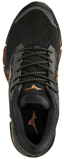 Кроссовки мужские Mizuno Wave Prophecy 9 Чер/Св.Корич/Т.Сер - Фото 3 большая