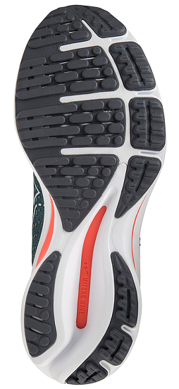 Кроссовки мужские Mizuno Wave Rider 25 SmokeBlue/Wht/NeoLime - Фото 5 большая