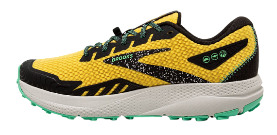 Кроссовки мужские Brooks Divide 4 Lemon Chrome/Black/Spring Bud - Фото 4 большая