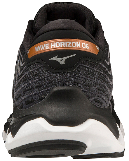 Кроссовки мужские Mizuno Wave Horizon 6 чер/сереб/кр-оранж - Фото 4 большая