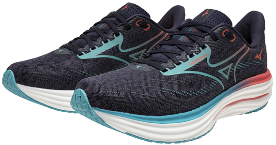 Кроссовки мужские Mizuno Wave Rider 29 Odyssey Gray/Capri Breeze/Caly - Фото 7 большая