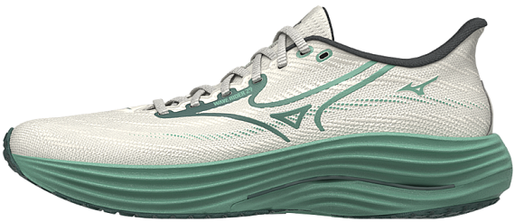 Кроссовки мужские Mizuno Wave Rider 29 White/Bistro Green/Creme de Me - Фото 2 большая